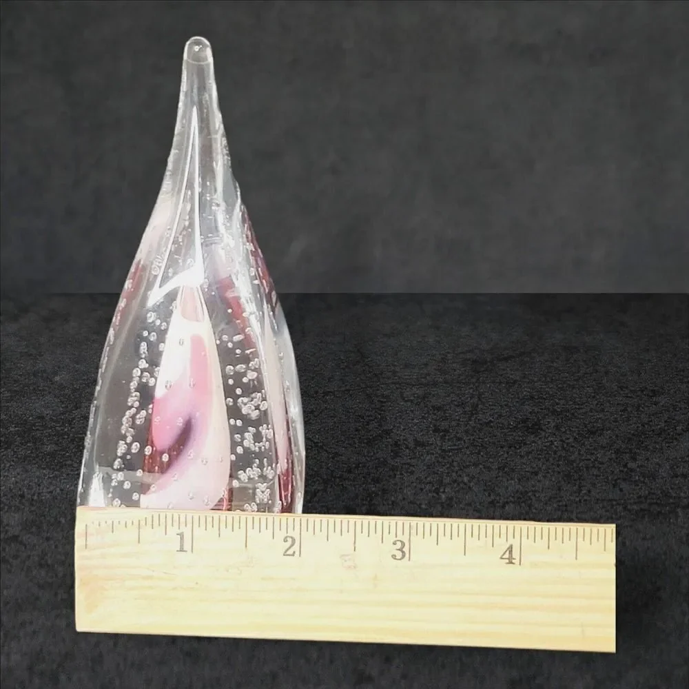 Poland‎ 24% Lead Crystal Hersey's Kiss Shaped Paperweight Red Design